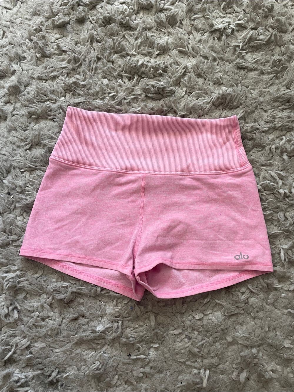 ALO Yoga Pink High-Waist Athletic Shorts